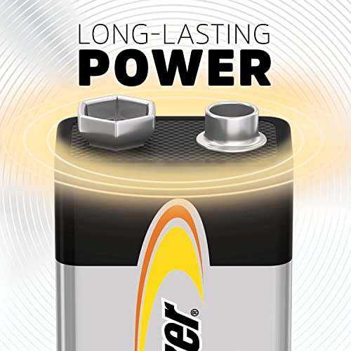 Energizer Alkaline Power 9 Volt Batteries (8 Pack), LongLasting