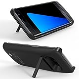 Samsung Galaxy S7 Edge Charger Case 5200mAh Ultra Slim Rechargeable Portable External Backup Batteryer Cover-Protective Case Power Bank Case (Black-Samsung Galaxy S7 Edge)