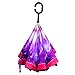 Double Layer Wind Proof,UV Proof Reverse Folding Inverted Umbrella Travel Umbrella with C Shape Handle and Carrying Bag-Buauty Fireworks
