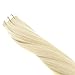 #60 Platinum Blonde Tape in Hair Extensions Human Hair 14inch