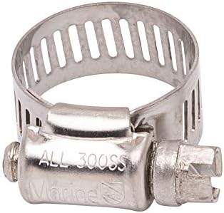 5/16" to 7/8" Diameter Mini Stainless Hose Clamp, 5/16" Wide Band, (#6) 300 SS, 18-8 S/S (25pc)