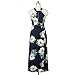 ZESICA Women/'s Halter Neck Floral Print Backless Split Beach Party Maxi Dress,Dark Blue,Large