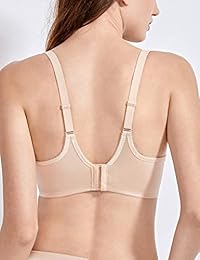 Delimira Sujetador básico de camiseta, sin costuras, con cobertura completa, ligeramente acolchado, para dama