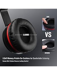 Cancelación del ruido activo Wireless Wired Bluetooth Auriculares con micrófono, monodeal plegable en auriculares in ear, suave memory protein orejeras con auriculares, Hi Fi Auricular estéreo para PC teléfonos celulares TV