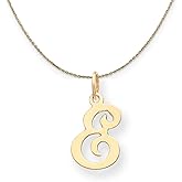 The Black Bow 14k Yellow Gold, Sophia, Sm Script Initial E Necklace