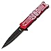 Red Punisher Easy Open Folding Knife