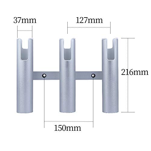 Wandmontierte 3 Röhren Aluminium Rutenhalter für 3 Ruten, passend für Marine Yacht Boot LKW Wohnmobil – Bild 3
