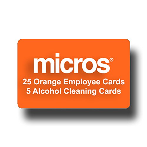25 Pack ORANGE Micros POS Employee Swipe Cards - 5 Pre-Saturated 100% Alcohol Credit Card Swipe Reader Cleaning Cards - AMAZON PRIME SHIPPING