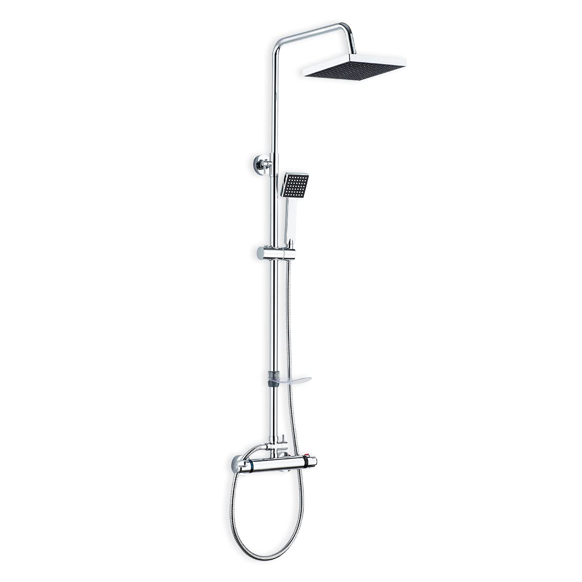 DP Bath RY-S002+V002BEX Stainless Steel Shower Set with Thermostatic Valve - Silver