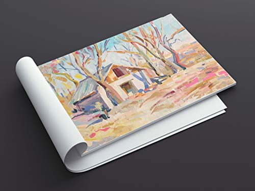 Bellofy Painting Paper Pad - 25 Sheets - Acrylic Oil Watercolor Cold Pressed Rough Finish Paper for Painting - 9 x 12 inches, 246 lB / 400 GSM - Thumbnail 2