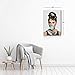Smile Art Design Audrey Hepburn Bubble Gum Canvas Print Teal Blue Pop Art Home Decor/Iconic Wall Art/Gallery Wrapped Canvas Art Stretched/Ready to Hang (12 x 8)