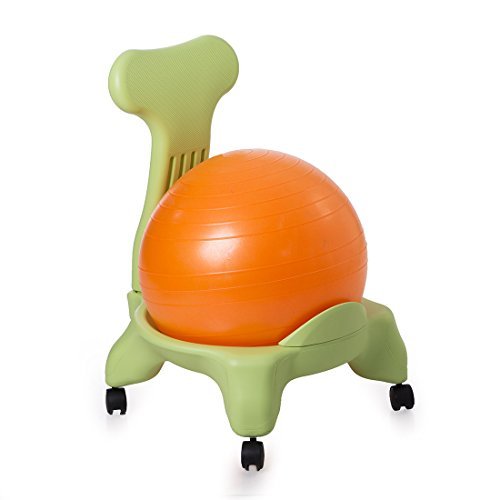 title=Kikka Active Chair verde con palla arancione- sedia ergonomica con pallone