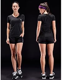 Neleus - Camisa deportiva de compresión para mujer (3 unidades)