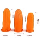 Black Menba® S M L Orange Latex Rubber spot Nonslip Finger Cots 30PCS