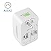 TENACHI Universal Travel Plug Adapter Converter Built-in Surge Protector All in One Power Outlet Wall Charger Adaptor Works in 150 Countries EU UK US AU