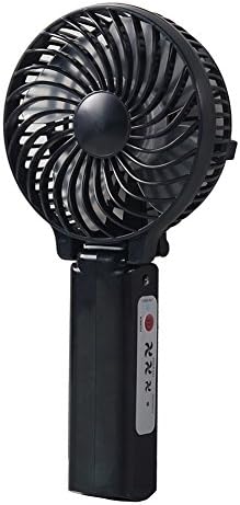 LOYOKI Portable Handheld Fan, Rechargeable USB Mini Fan, Foldable Table Desktop Fan with Flashlight Fit for Home Office Outdoors (Black)