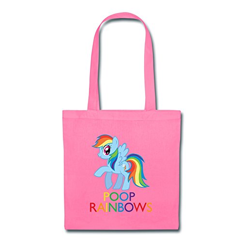 Handson Custom Rainbow I Poop Rainbows Shopper 100% Cotton Pink