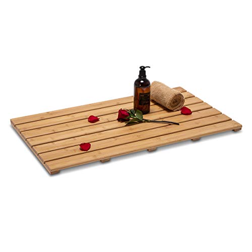 GOBAM Extra Large Bamboo Shower Mat Bath Mat for Bathtub Spa Relaxation