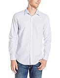 Calvin Klein Men's Slim Fit Infinite Cool Check Button Down Shirt, Lavender, Medium