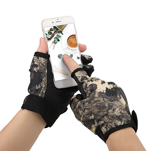 VGEBY Angelhandschuhe , 1 Paar rutschfeste Angelhandschuhe 3 geschnittene Finger Sporthandschuhe Outdoor-Angelausrüstung… – Bild 5