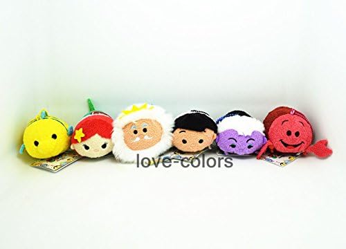 Lot 6x Disney Little Mermaid Ariel Eric Flounder Sebastian Tsum Tsum plush Toy