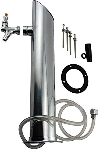 Single Tap Angle Top Draft Beer Tower- Stainless Steel- 3" Diameter