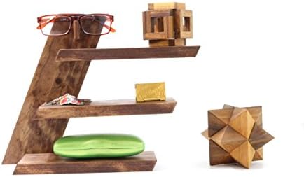 WoodWarmth Valet Stand: Floating Shelves + Phone &amp; Keys Organizer