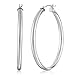 Sterling Silver Round Snuggable Huggie Hoop Earring, Diameter 10mm