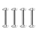 4 Pack of Steel Barbell w/Acrylic No-See-Em Half Balls 14, 12 or 10 Gauge