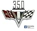 Classic Headquarters Chevy 350 V-Flag Fender Emblem Set W/Free Mounting Hardware