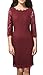 Berydress 3/4 Sleeve Full Zip Back Short Lace Cocktail Dress