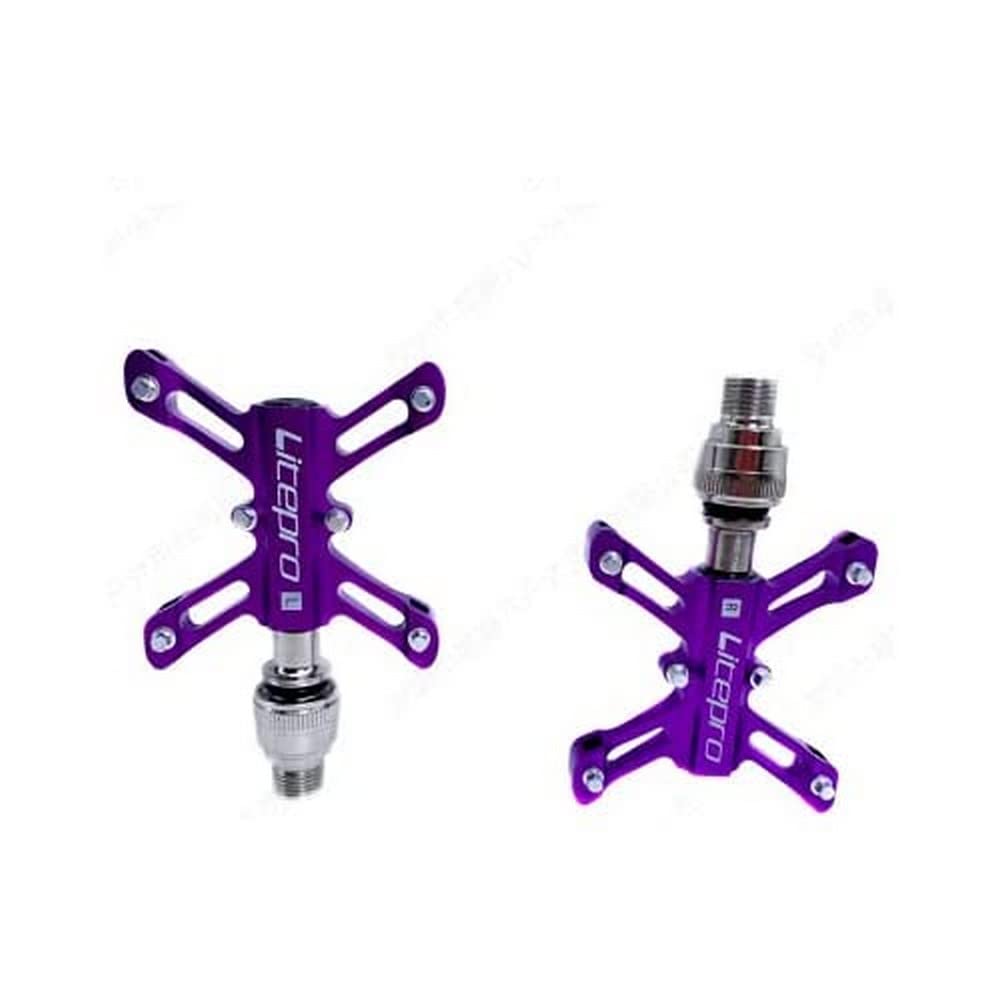 Quick Release Pedals For BROMPTON X-shape 304g Pair PURPLE