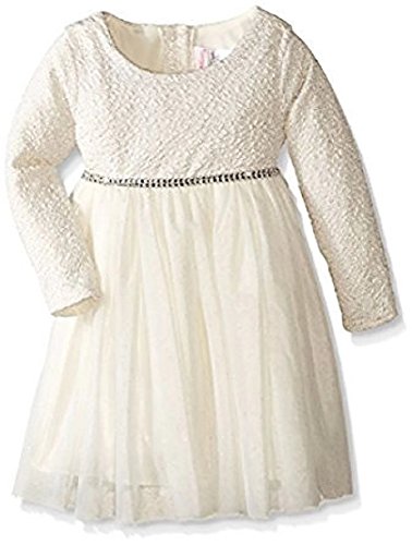 Youngland Baby Girls Sparkle Knit Bodice Tulle Mesh Dress - Baptism - Special Occassion 12 Month