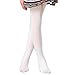 HDE Girl's Stockings Microfiber Opaque Footed Kids Tights (White, Small)