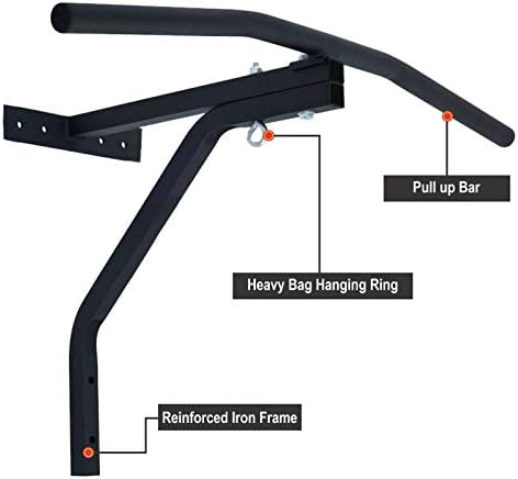 Ultimate Body Press chin up bar with Elevated Bar Heavy duty Iron Chin Pull Up Bar Fitness Ceiling Frame Boxing Outdoor MMA Wall Mounted Brackets Home/Gym