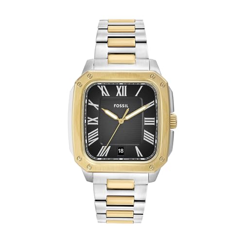 Fossil Crosby Watch for Men, Quartz Three Hand Date Movement with Stainless Steel Strap