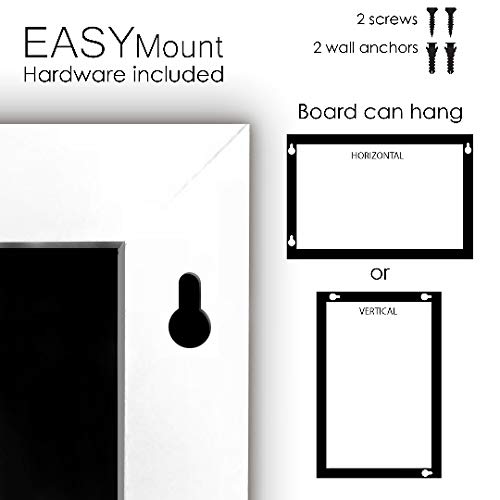 White Framed Premium Surface Magnetic Large Chalk Board- 24"x36" Perfect for Chalk Markers and Home Decor