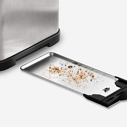 Toaster, HoLife 2 Slice Prime Rated Toasters [LCD Dispaly] Stainless Steel Bagel Toaster (6 Bread Settings, Bagel/Defrost/Reheat Function, 1.5" Wide Slots, Removable Crumb Tray, 900W, Silver) - Thumbnail 5