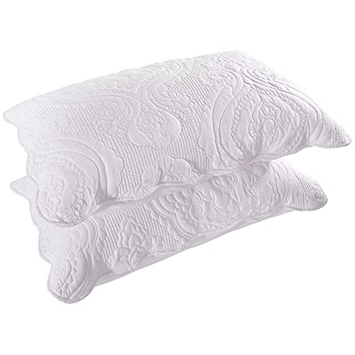 BOSOWOS Quilted Microfiber Pillow Shams