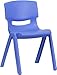 Flash Furniture Blue Plastic Stackable School Chair with 13.25'' Seat Height
