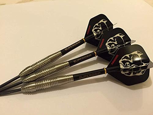 90% Tungsten Megagrip Darts Set, Includes Barrels, Harrows Supergrip Stems & Winmau Pitbull Flights