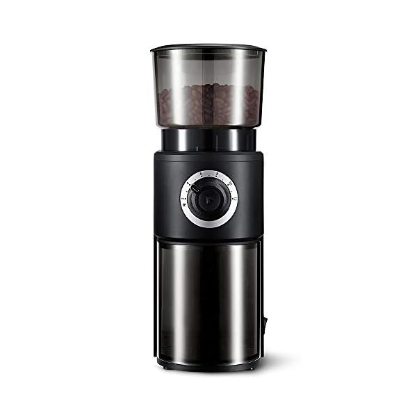Tchibo elektrische Kaffeemühle, Edelstahlgehäuse, Edelstahlmahlwerk, 26 Mahlgradeinstellungen, Schwarz/Silber – Bild 3