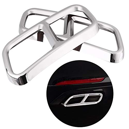 Cuque Exhaust Pipe Cover Trims Rear, 1 Pair Protective Cover of The Silencer Exhauster Tail Pipe Cover Protector Tailpipe Trim for Mercedes Benz MB GL X166 13-15 S R Class W222 W251 2010-2017 - Thumbnail 2
