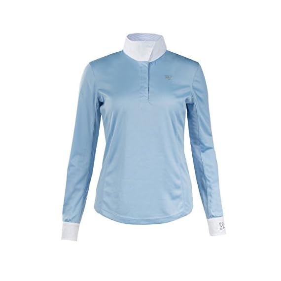 Horze-Blaire-Ladies-UV-Ice-Fit-Long-Sleeve-Show-Shirt-Blue-4