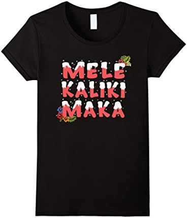 Womens Christmas Hawaii T-Shirt MELE KALIKIMAKA Hawaiian Shirt XL Black