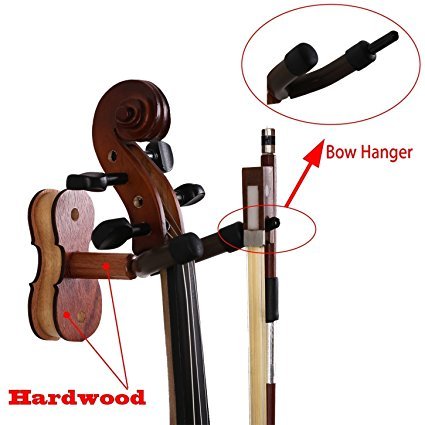 image for Chichitop Rosewood Violin Hanger With Bow Hanger Hardwood Violin Hook 