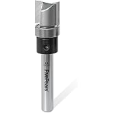 FivePears Pattern Flush Trim Router Bit 1/2 Inch Cutting Diameter, 1/2 Inch Cutting Length, 1/4 Inch Shank, Top Bearing Flush Straight Cut Trim Router Bit for Woodworking