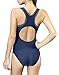 Uhnice Women's One Piece Swimsuits Racing Training Sports Athletic Swimwear (XX-Large(US12-14), Navy/Stripe)