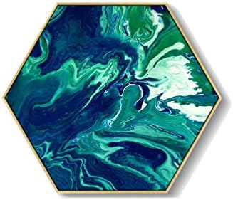 Wall paintings CLOTHES UK Abstract Hexagon Canvas Oil Painting Creative For Living Room Nordic Decor (Color : B, Size : S)