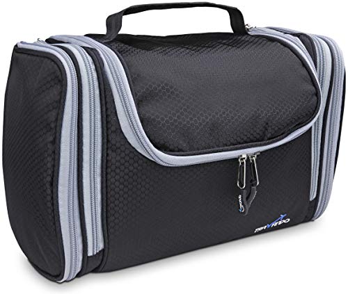 TRAVANDO XXL Toiletry Bag for Women "MAXI" with Hanging Hook - Large Wash Bag - Many Pockets - Travel Set, Travel Toiletry Kit Cosmetics Makeup Big Toilet Organizer Suitcase Luggage (Black) 7 TRAVANDO XXL Toiletry Bag for Women "MAXI" with Hanging Hook - Large Wash Bag - Many Pockets - Travel Set, Travel Toiletry Kit Cosmetics Makeup Big Toilet Organizer Suitcase Luggage (Black)